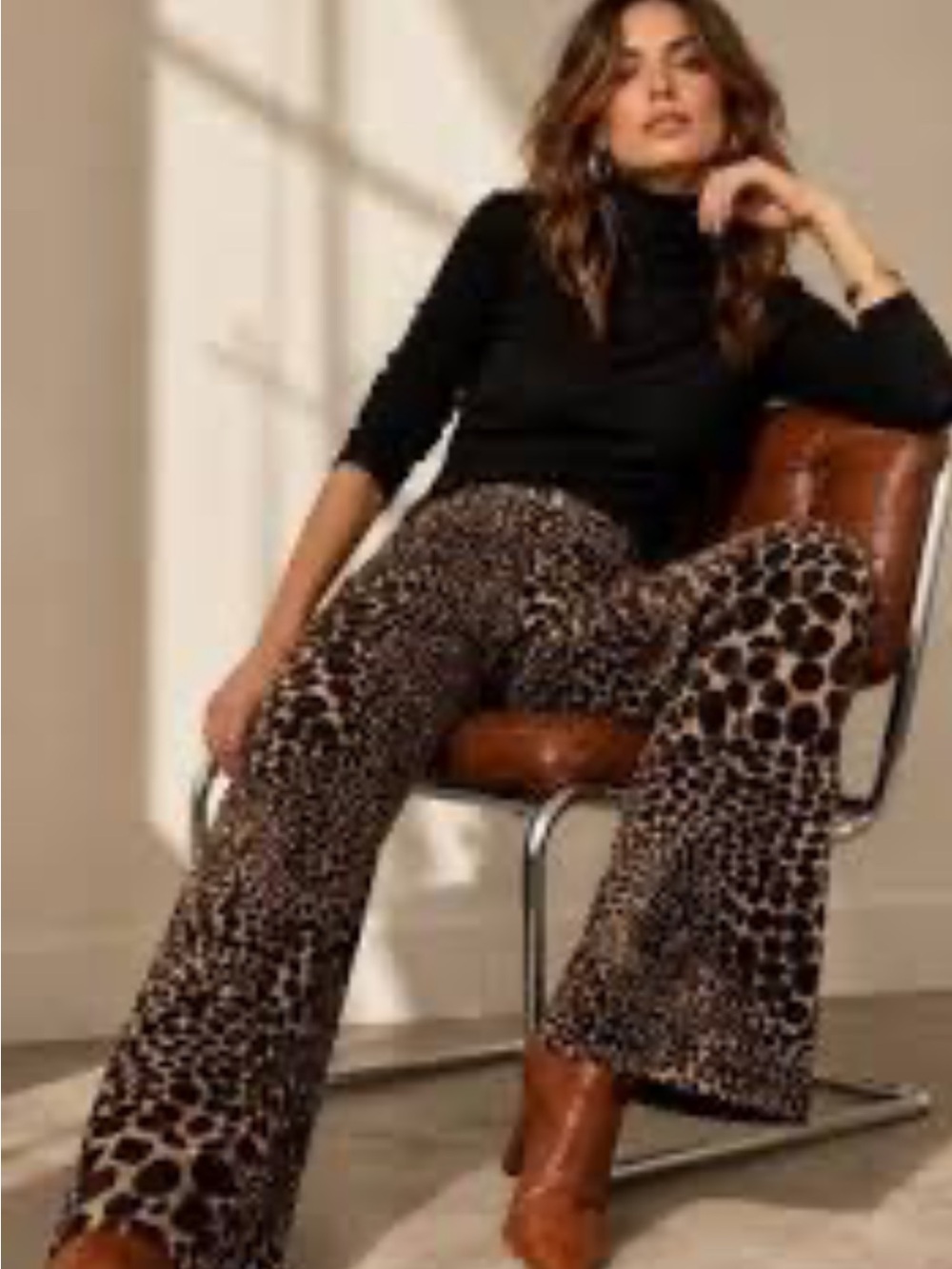 Trina Turk Pants - Giraffe Print Corduroy Bell-Bottom Hiphuggers Size 2